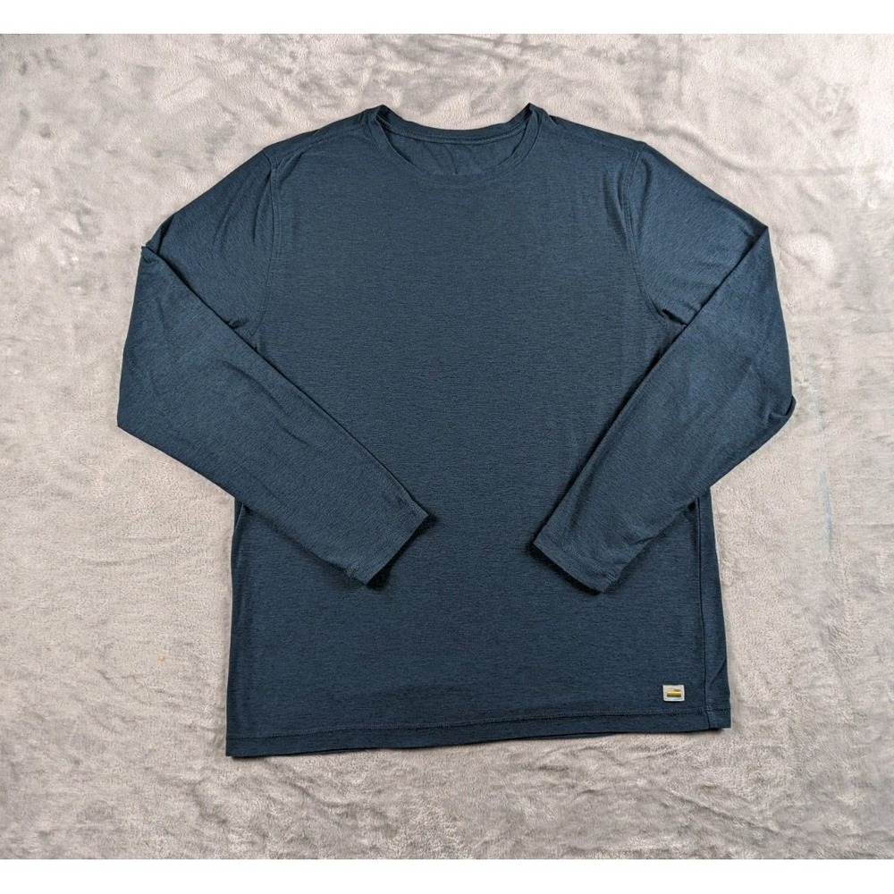 Vuori Shirt Mens Large Blue Heathered Strato Tech Long Sleeve Tee Athletic V178